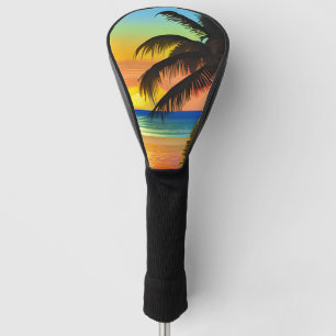 Tropische Palmen und Sonnenuntergänge Golf Headcover