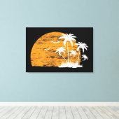 Tropische Palmen und Vögel Leinwanddruck (Insitu (Holzboden))