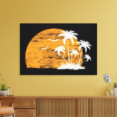 Tropische Palmen und Vögel Leinwanddruck (Insitu (Wohnzimmer))