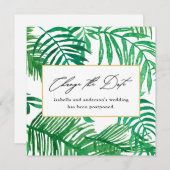 Tropische Palmen verändern das Datum der Hochzeitv (Vorne/Hinten)
