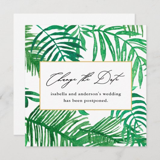 Tropische Palmen verändern das Datum der Hochzeitv (Vorne/Hinten)