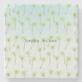 Tropische Palmen Wasserfarbe Steinuntersetzer (Vorderseite)