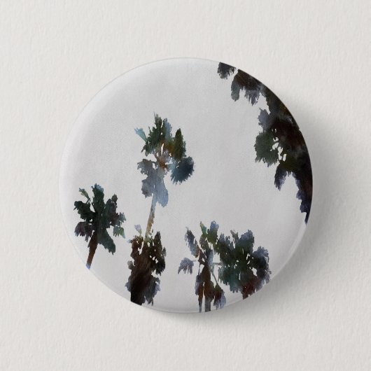 Tropische Palmen Wasserfarben Button (Vorderseite)