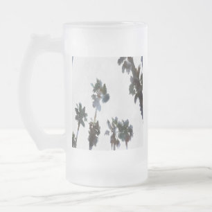 Tropische Palmen Wasserfarben Mattglas Bierglas