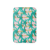 Tropische Palmen: Wasserfarbenes Sommermuster Badematte (Vorderseite Vertikal)