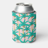 Tropische Palmen: Wasserfarbenes Sommermuster Dosenkühler (Kanne Rückseite)