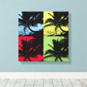 Tropische Palmen. Wiederholtes posterisiertes Desi Leinwanddruck (Insitu (Holzboden))