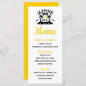 Tropische Palmen Yellow Beach Sommerhochzeit Menükarte (Vorne/Hinten)