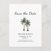 Tropische Palmen Zeichnend Hochzeit speichern das  Ankündigungspostkarte (Vorderseite)