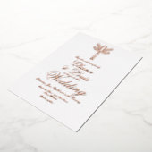 Tropische Palmenbaum handgezogene Hochzeit gepress Folieneinladung (Gedreht)