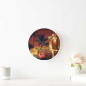 Tropische Palmenbaum Totem Pol hawaiian Girl aloha Runde Wanduhr (Zuhause)