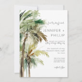 Tropische Palmenbäume Moderne ohne Textur Hochzeit Einladung (Vorderseite)