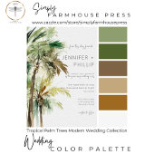 Tropische Palmenbäume Moderne ohne Textur Hochzeit Einladung