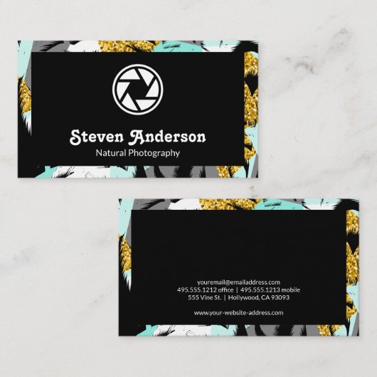 Tropische Palmenbäume Moderner Stil Visitenkarte (Vorne/Hinten)