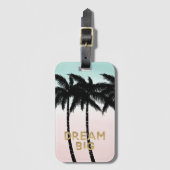 Tropische Palmenbäume Rosa Minztraum Gepäckanhänger (Vorderseite Vertikal)