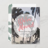 Tropische Palmenbäume, subtile Farben Ankündigungspostkarte (Vorne/Hinten)