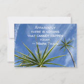 Tropische Palmenbaumen - Zwei Zitate-Flachnotiskar Dankeskarte (Vorderseite)