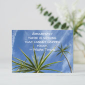 Tropische Palmenbaumen - Zwei Zitate-Flachnotiskar Dankeskarte (Stehend Vorderseite)