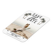 Tropische Palmenbaumküste Hochzeit speichern Sie d Magnet (Linke Seite)