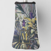 Tropische Palmenbaummalerei mit Monogramm Golf Headcover (Rotieren 90)