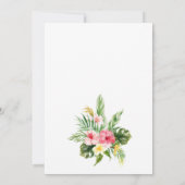 Tropische Palmenblätter und Personalisierte Blumen Einladung (Rückseite)