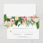 Tropische Palmenblätter und RSVP-Karte Einladung (Vorne/Hinten)