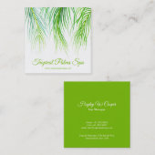 Tropische Palmenblätterkunst Quadratische Visitenkarte (Vorne/Hinten)