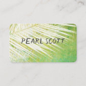 Tropische Palmenblätternatur, grün und weiß Visitenkarte (Vorderseite)