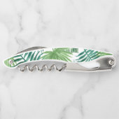 Tropische Palmengrün Monogram Kellnermesser (Rückseite)