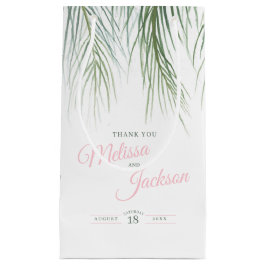 Tropische Palmenhochzeit dank dunkelgrünem, rosa W Kleine Geschenktüte