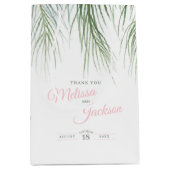 Tropische Palmenhochzeit dank dunkelgrünem, rosa W Mittlere Geschenktüte (Vorderseite)