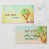 Tropische Palmennatur Kunst auf doppelseitiger Bas Visitenkarte (Vorne/Hinten)