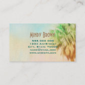 Tropische Palmennatur Kunst auf doppelseitiger Bas Visitenkarte (Rückseite)