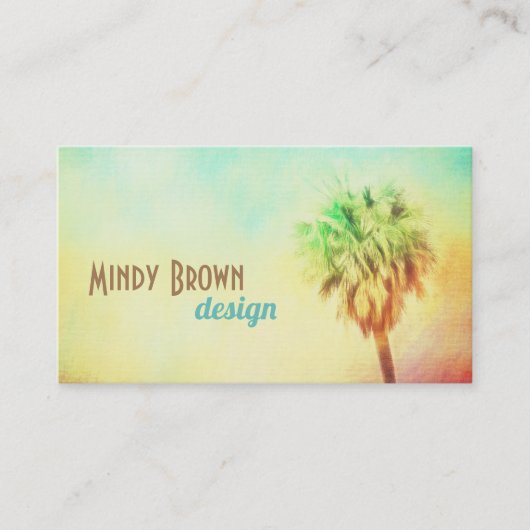 Tropische Palmennatur Kunst auf doppelseitiger Bas Visitenkarte (Vorderseite)
