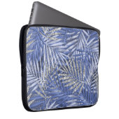 TROPISCHE PALMFRONEN AUS BLAU UND SILBER LAPTOPSCHUTZHÜLLE (Vorne Rechts)