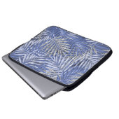TROPISCHE PALMFRONEN AUS BLAU UND SILBER LAPTOPSCHUTZHÜLLE (Vorne Knopf)