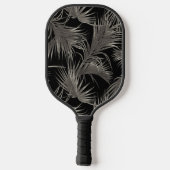 Tropische Palmfronten mit Monogramm-Initialen Pickleball Schläger (Rückseite)