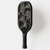 Tropische Palmfronten mit Monogramm-Initialen Pickleball Schläger (Links)
