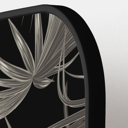 Tropische Palmfronten mit Monogramm-Initialen Pickleball Schläger (Linke Seite)