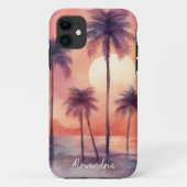 Tropische Palms Monogram Case-Mate iPhone Hülle (Rückseite)