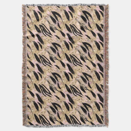 Tropische Palms Tiger Animal Print Decke (Vorderseite Vertikal)