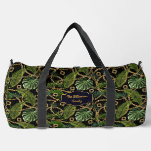 Tropische Palmwedel-Goldketten Luxusreisen Duffle Bag