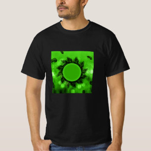 Tropische Palmwedel Grüne Kreisrahmen Botanik  T-Shirt