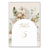 Tropische Pampas-Gras-Tischnummer Tischnummer (Vorderseite)