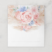 Tropische Pampas-Grass-Hochzeitsstimmung Platzkart Platzkarte (Außenseite Aufgefaltet)