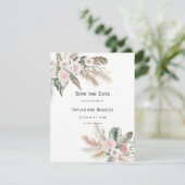 Tropische Pampasgras, Federn, rustikale | I Save The Date (Stehend Vorderseite)