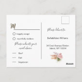 Tropische Pampasgras Rustikale Blumenhochzeit RSVP Postkarte (Rückseite)
