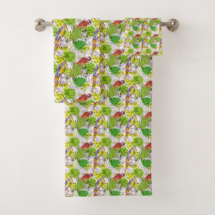 Tropische Papageien Badhandtuch Set
