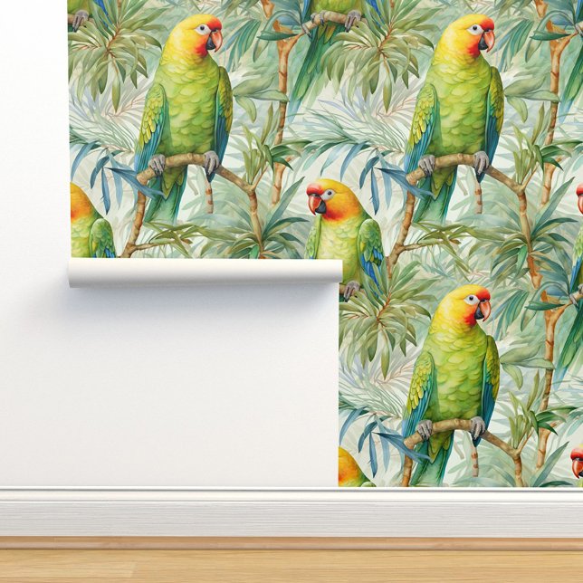 Tropische Papageien Birds Jungle Palm Blätter Tapete (Von Creator hochgeladen)