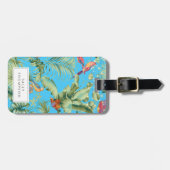 tropische Papageien Blumenleuchten Gepäckmarke Gepäckanhänger (Vorderseite horizontal)